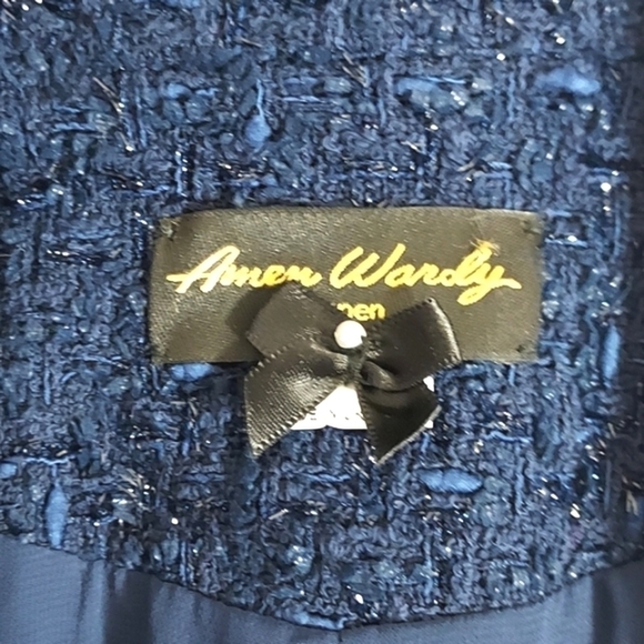 NWOT Amen Wardy Tweed Blazer Jacket Blue Size FR36 - Picture 12 of 16
